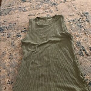 American Eagle Outfitters Sage Ribbed Tank Top